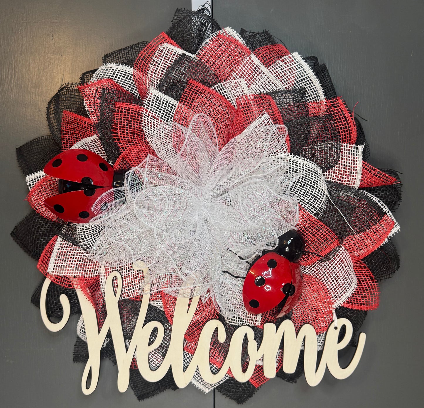 Ladybug Flower Wreath