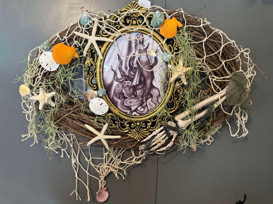 Dead Mermaid Grapevine Wreath